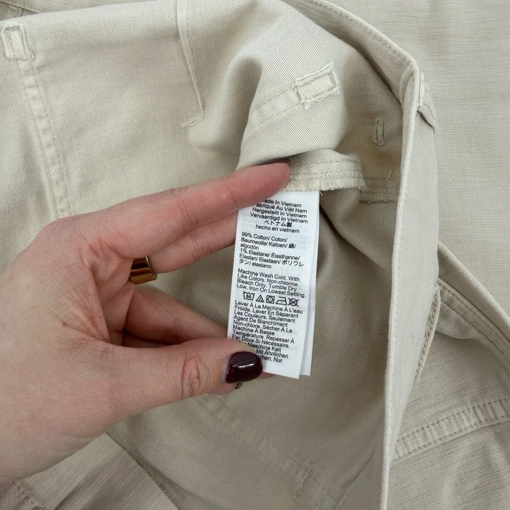 J. Crew Sz 32 Camp Pocket Wide Leg‎ Pants in "Natural"Stretch Cotton Preppy - Picture 6 of 10